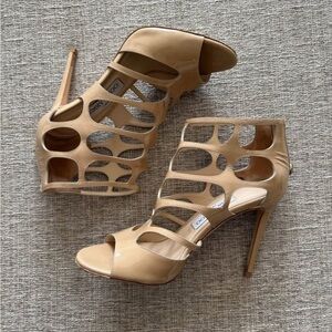 Jimmy Choo Beige Cutout Heels
